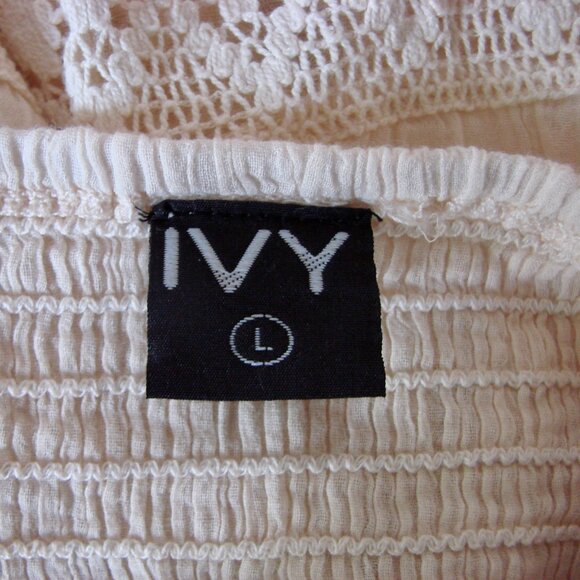 Cream Prairie Maxi Dress Crochet Lace Romantic Boho Coastal Cowgirl Beach Medium - Picture 4 of 16